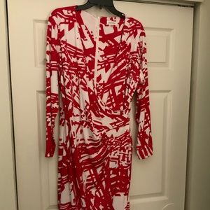 Dress red and white size 16W Calvin Klein